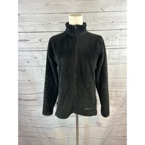 Marmot Fleece Jacket Womens Medium Black Full Zip Sherpa Zip Pockets Outdoor